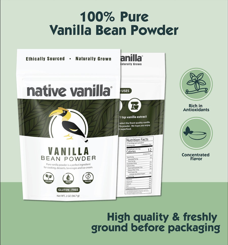 100% PURE GROUND VANILLA BEAN POWDER - Native Vanilla