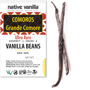 Comoros Islands, Grand Comore - Gourmet Vanilla Beans - Grade A - Native Vanilla