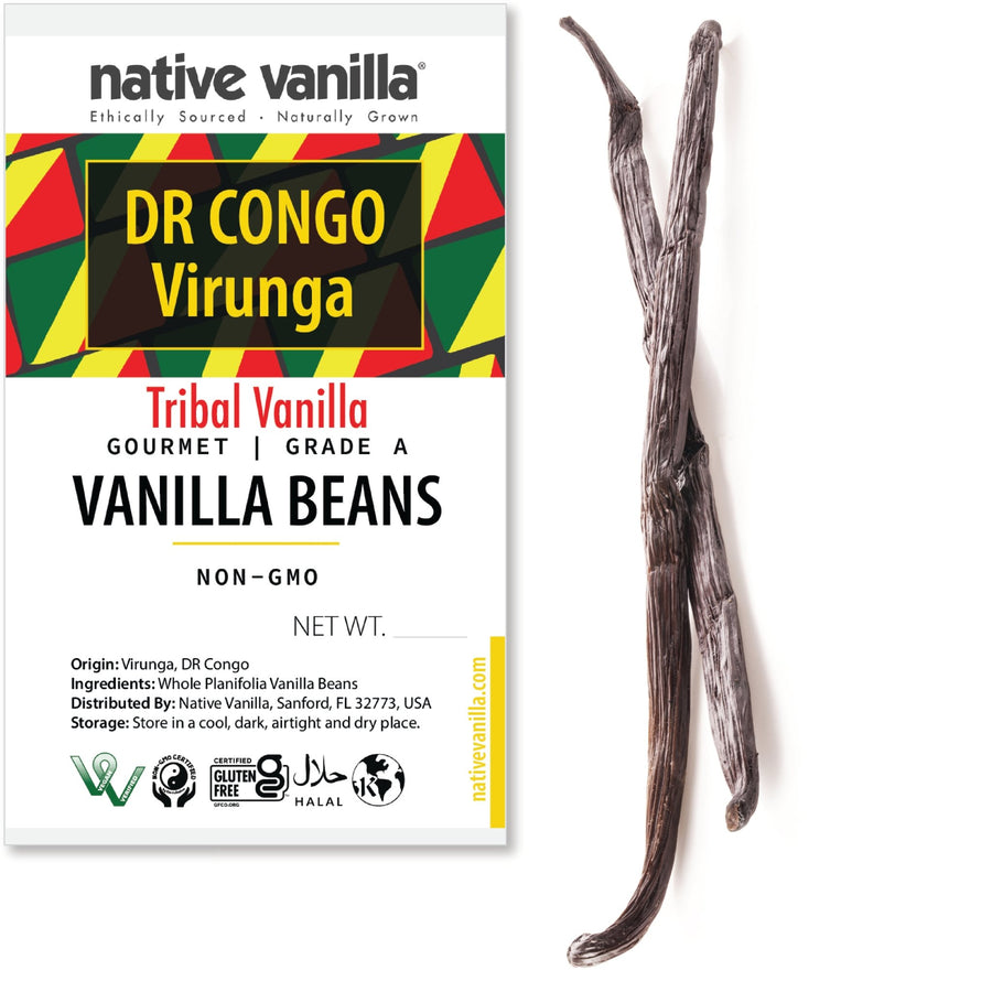 DR Congo, Virunga - Gourmet Vanilla Beans - Grade A - Native Vanilla