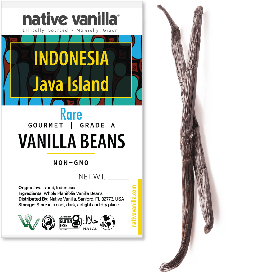 Indonesia, Java - Gourmet Vanilla Beans - Grade A - Native Vanilla