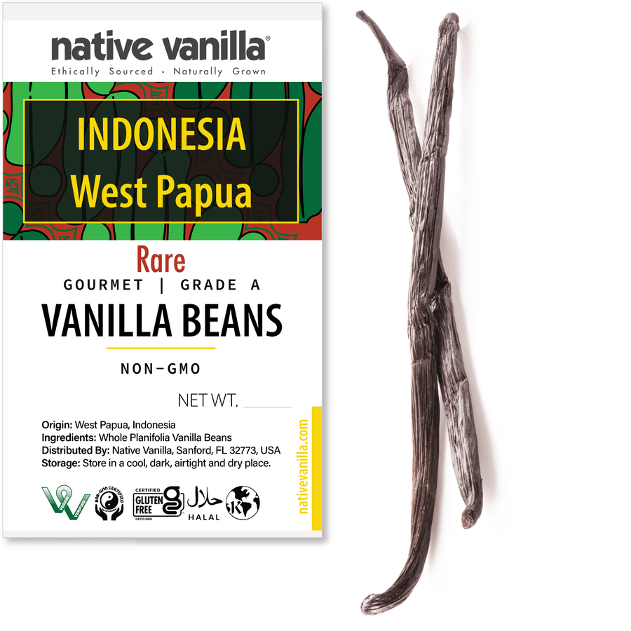 Indonesia, West Papua - Gourmet Vanilla Beans - Grade A - Native Vanilla
