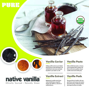 Organic Madagascar Vanilla Beans Grade A - Native Vanilla