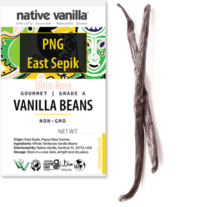 Papua New Guinea, East Sepik - Tahitian Gourmet Vanilla Beans - Grade A (Tahitensis) - Native Vanilla