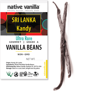 Sri Lanka, Kandy - Gourmet Vanilla Beans - Grade A - Native Vanilla