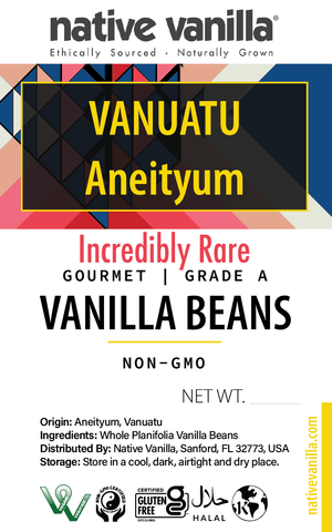 Vanuatu, Aneityum - Gourmet Vanilla Beans - Grade A - Native Vanilla